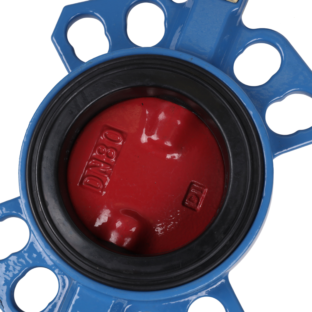 Затвор дисковый поворотный межфланцевый Tecofi Tecfly с ручкой, корпус и диск ковкий чугун, манжета EPDM, PN16, DN 80, VPI4448-02EP0080