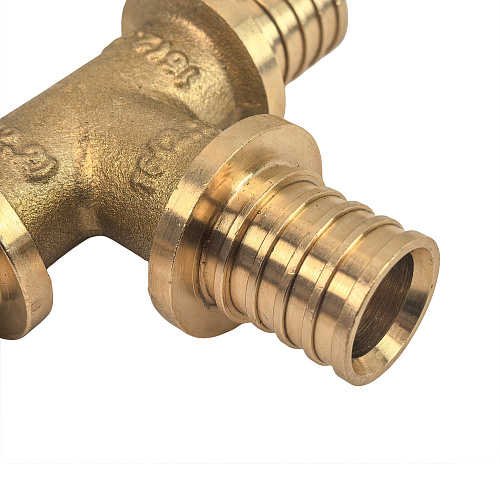 Тройник аксиальный, латунь,32, желтый, RTP