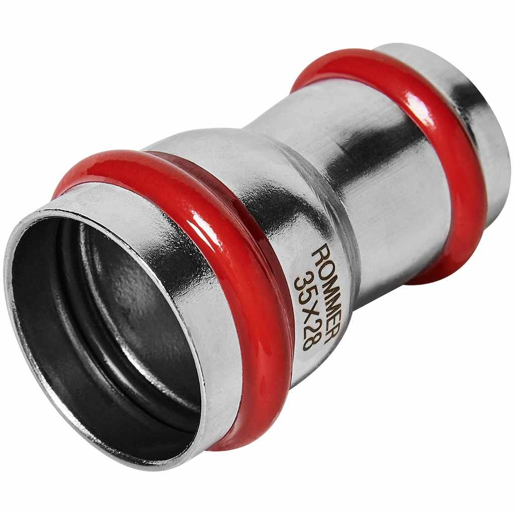 Муфта ROMMER переходная ВПр, 35х28, из нержавеющей стали прессовой, RSS-1018-003528