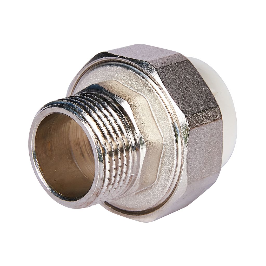 Муфта комбинированная Pro Aqua d=32-1 PP-R разъемная (американка) УСИЛЕННАЯ НР Белая