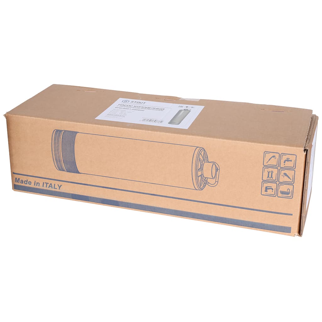 Насос колодезный STOUT кабель 20 м, 230V, Q=90 л/мин, H=34 м, SPW-0001-200600