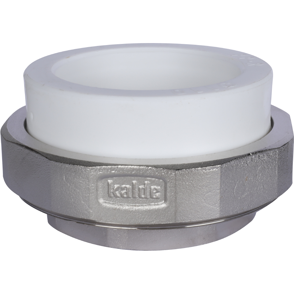 Муфта разъемная Kalde с внутренней резьбой 110x4 для полипропиленовых труб под сварку (цвет белый), 3252-tuf-110400