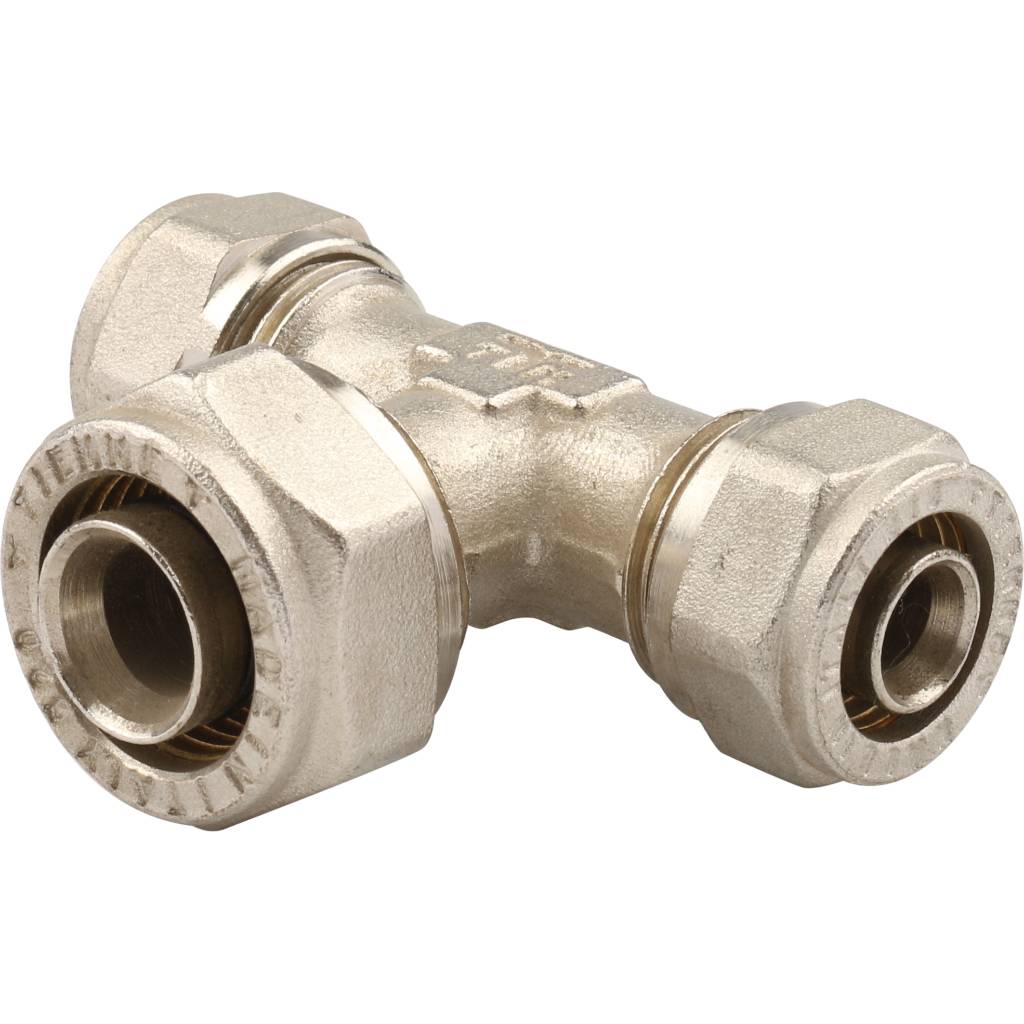 Тройник переходной TIEMME (16.2х20.2х16.2) для металлопластиковых труб винтовой, 1600078