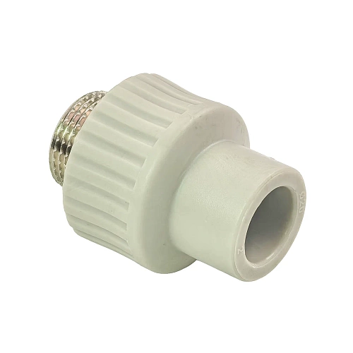 Муфта комбинированная PPR наружная резьба 20х3/4,  серый, РТП