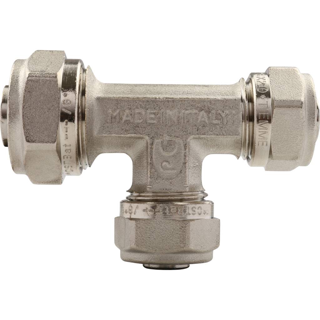 Тройник переходной TIEMME (20.2х16.2х16.2) для металлопластиковых труб винтовой, 1600044