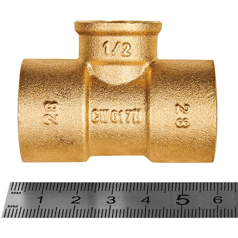 Тройник JINTIAN ВП-ВР-ВП 28x1/2x28 из латуни под пайку, JT-141302812