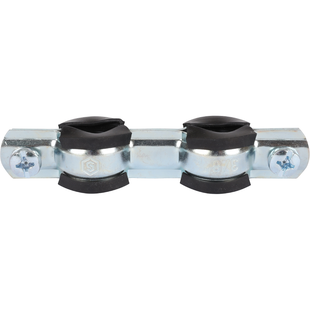 Комплект двойной хомут для труб STOUT хомут+шпилька шуруп +дюбель пластиковый 3/8 (15-19), SAC-0020-200038