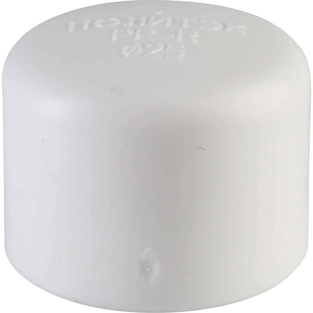 Заглушка Политэк d=25 для полипропиленовых труб под сварку (цвет белый), 9000001025