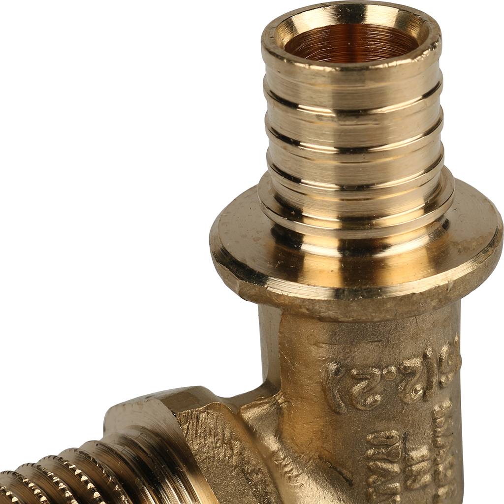 Угольник-переходник STOUT с наружной резьбой 16xR 1/2 для труб из сшитого полиэтилена аксиальный