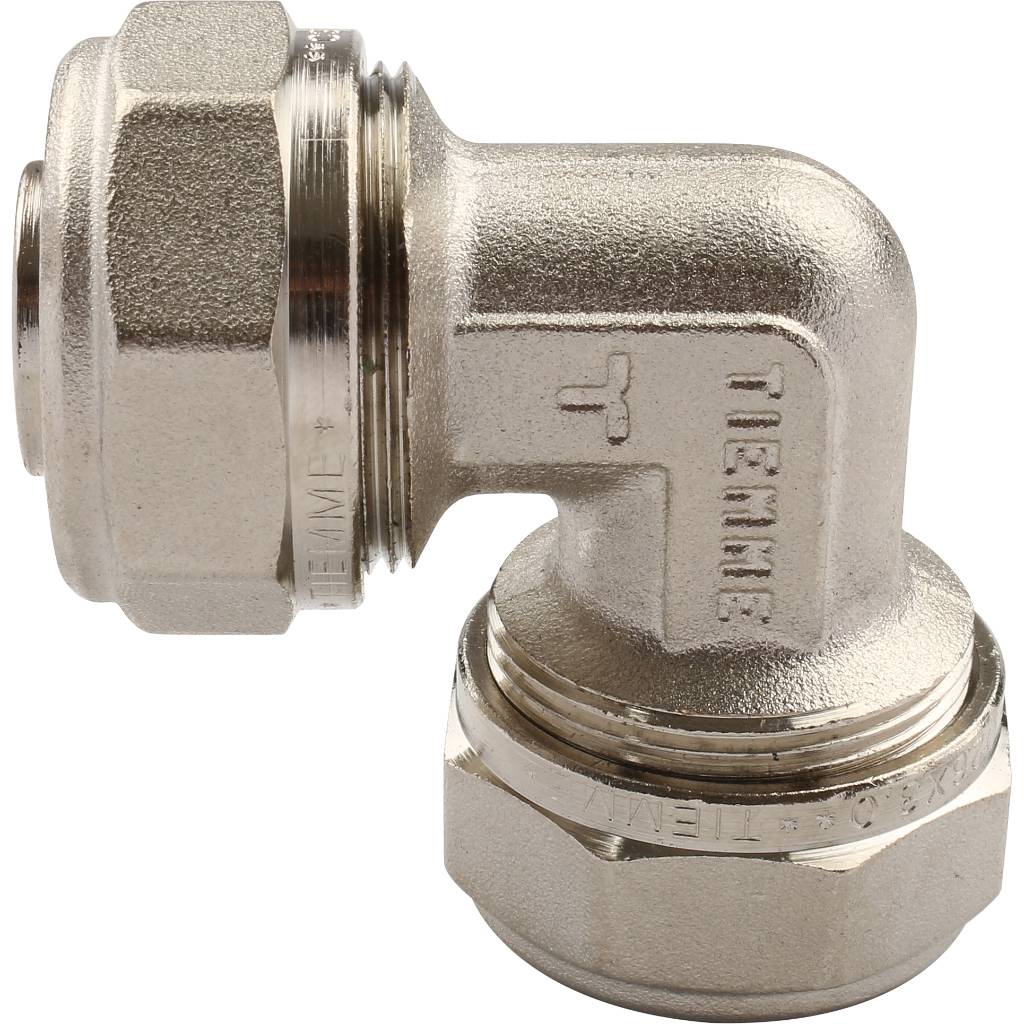 Угольник TIEMME 90° (26х3.0) для металлопластиковых труб винтовой, 1600019