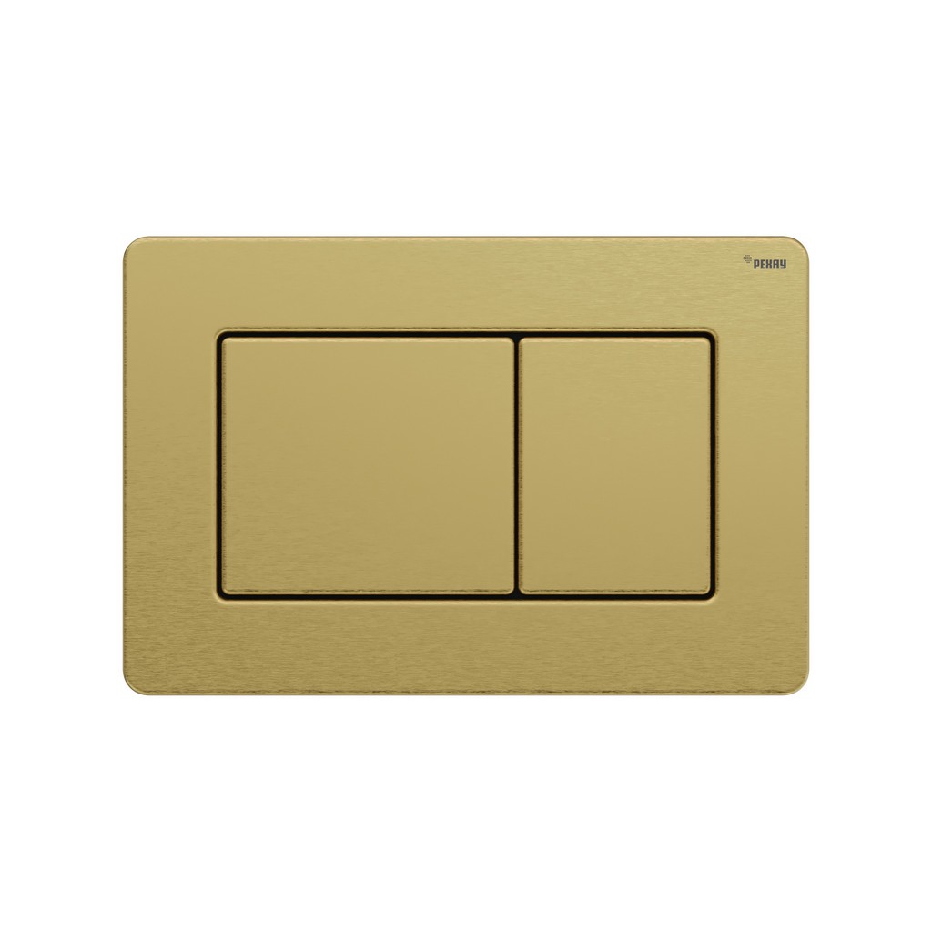 Панель смыва РЕХАУ NOVA QUAD STEEL с прямоугольными клавишами с покрытием против отпечатков пальцев, нержавеющая сталь, брашированное циркониевое золото, матовый, 19102751001