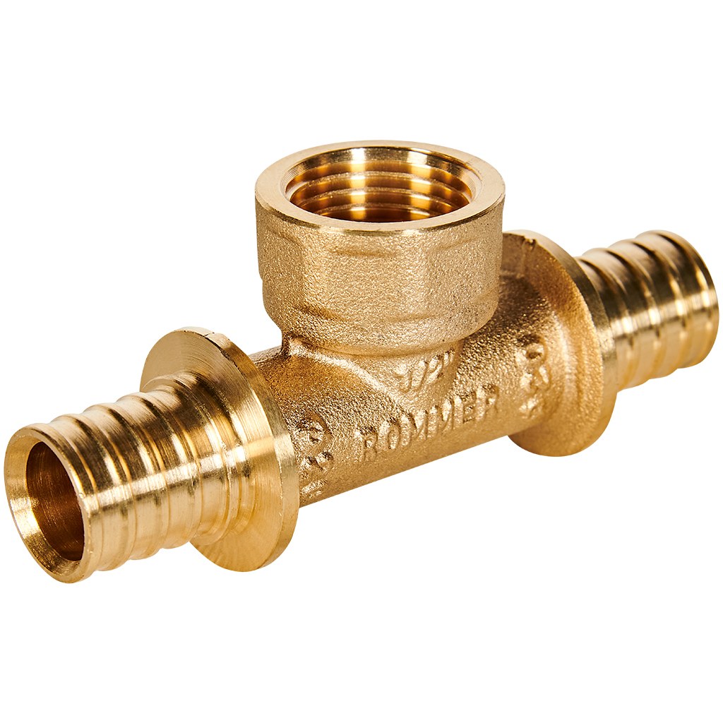 Тройник-переходник с внутренней резьбой ROMMER 20xG 1/2 для труб из сшитого полиэтилена аксиальный