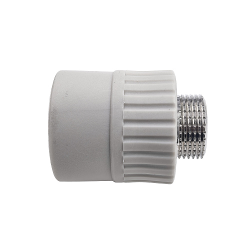 Муфта комбинированная PPR наружная резьба 32х 3/4,  серый, РТП
