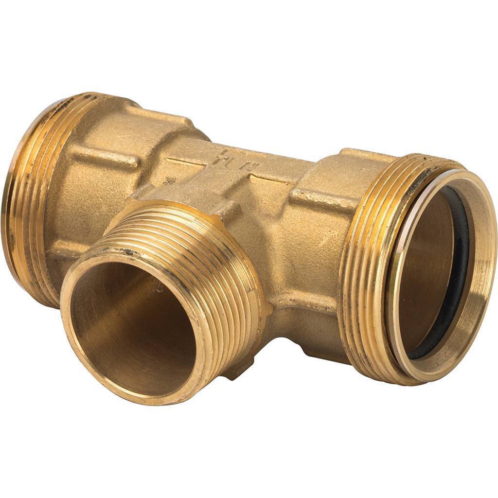 Тройник TIEMME с наружной резьбой 40х1 1/4х40 для труб ПНД винтовой, 3400075