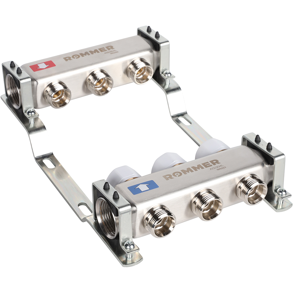 Коллектор из нержавеющей стали без расходомеров ROMMER 3 выхода, RMS-3200-000003