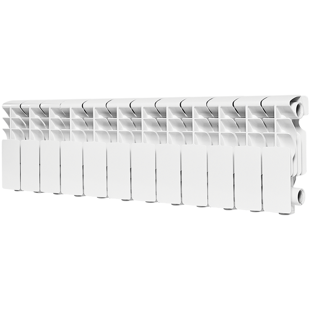 Радиатор алюминиевый ROMMER Plus 200 12 секций боковое подключение (RAL9016), RAL-3210-020012