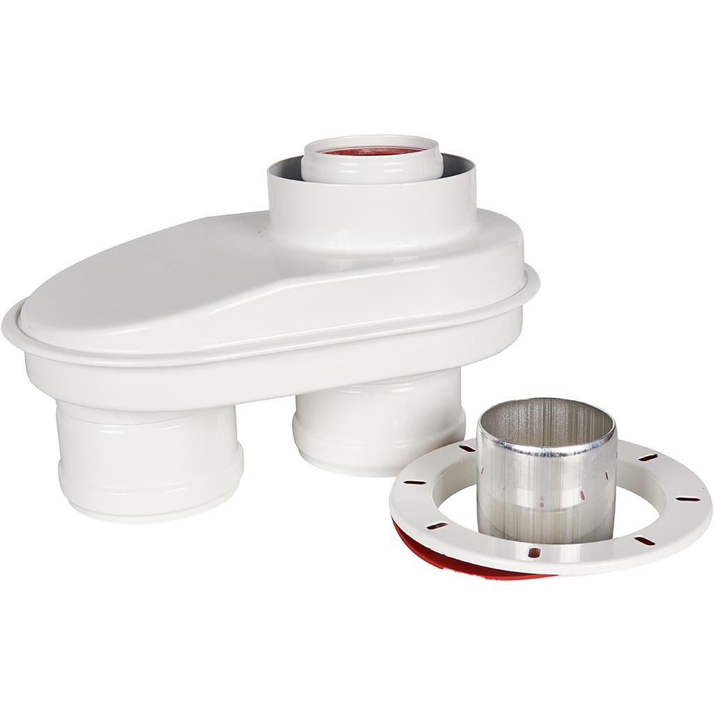 Адаптер традиционный ROMMER переход на двухтрубную систему D80/80 (Ferroli,Bosch,Navien S/C/E,Baxi ECONova/Classic и др)фланец и втулка D60 L-50