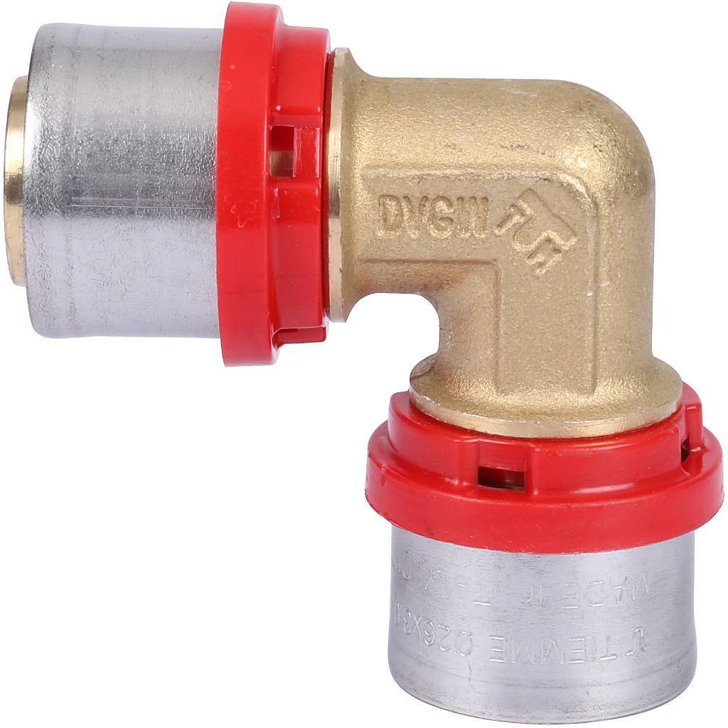 Угольник TIEMME  26x26 для металлопластиковых труб прессовой, 1650003