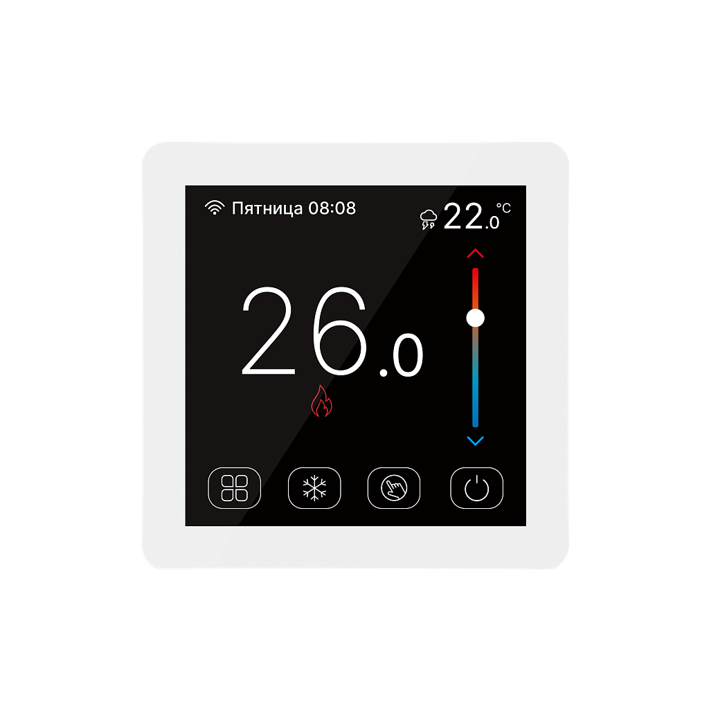Терморегулятор теплого пола STOUT STE-2002 16А, NTC 10К, белый