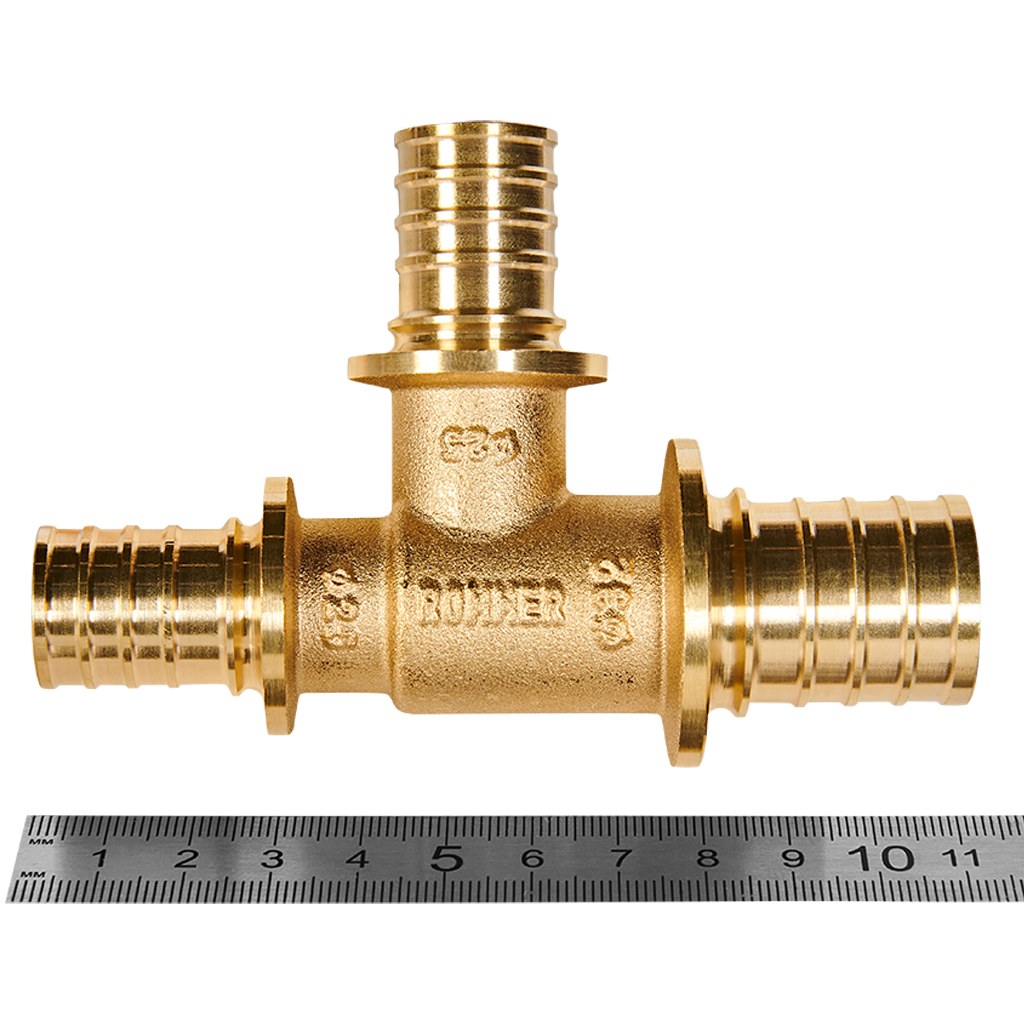 Тройник переходной ROMMER 32x25x25 для труб из сшитого полиэтилена аксиальный, RFA-0014-322525