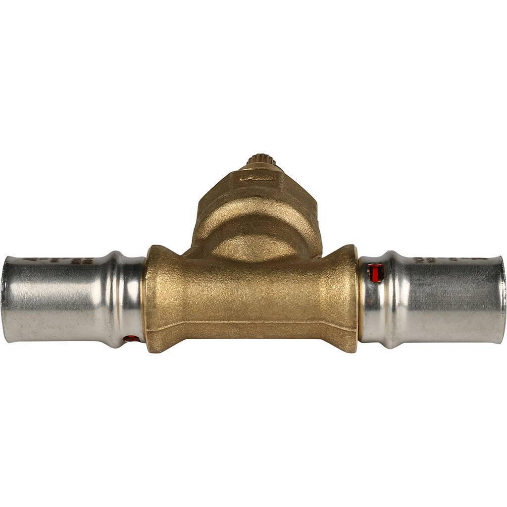 Вентиль с хромированной ручкой STOUT 16х16 для металлопластиковых труб прессовой, SFP-0014-001616