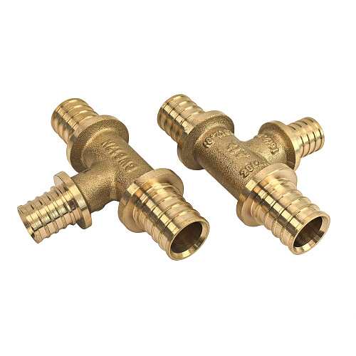 Тройник переходной аксиальный, латунь,20х16х20, желтый, RTP