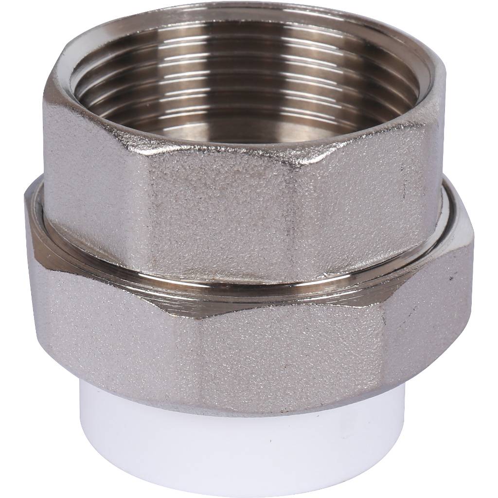 Муфта разъемная с внутренней резьбой Политэк 32х1 1/4 для полипропиленовых труб под сварку (цвет белый), 9801003214