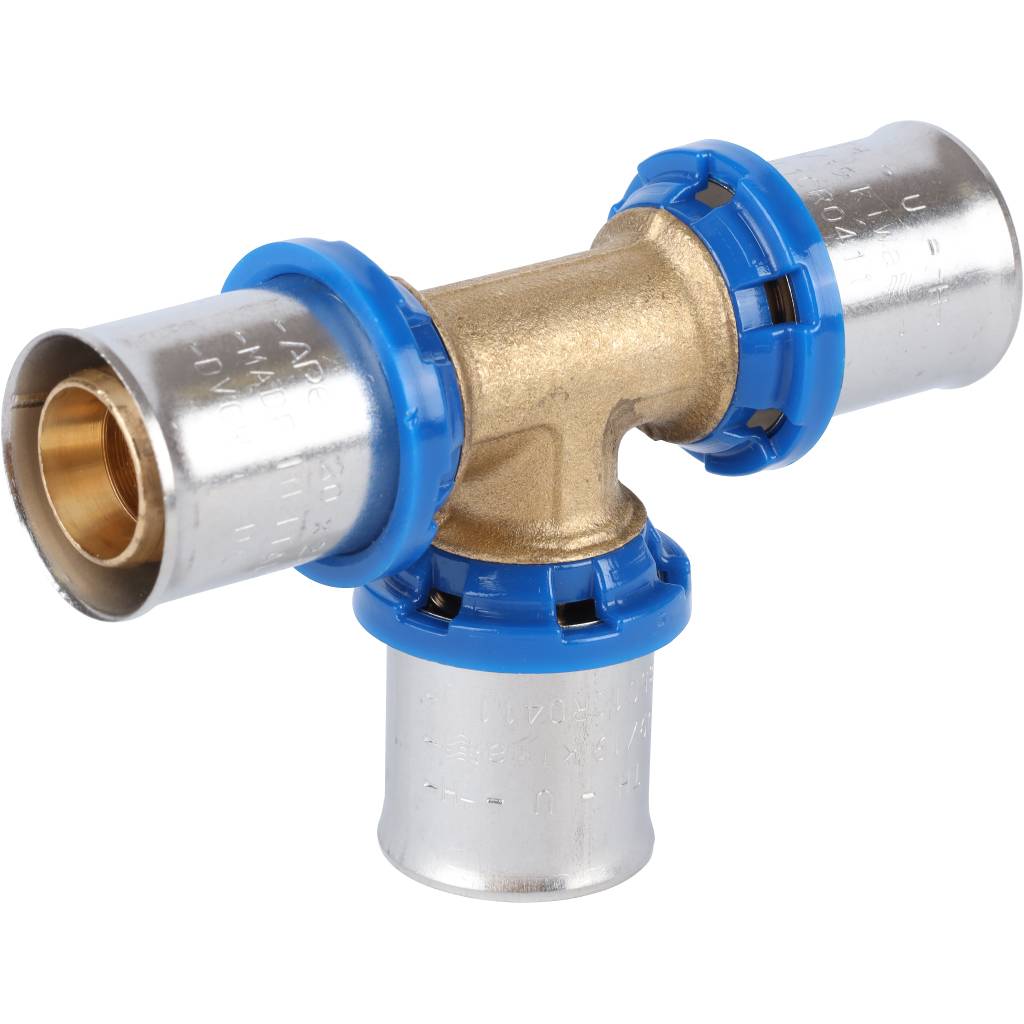 Тройник равнопроходный APE 20х20х20 для металлопластиковых труб прессовой, ARL2200222