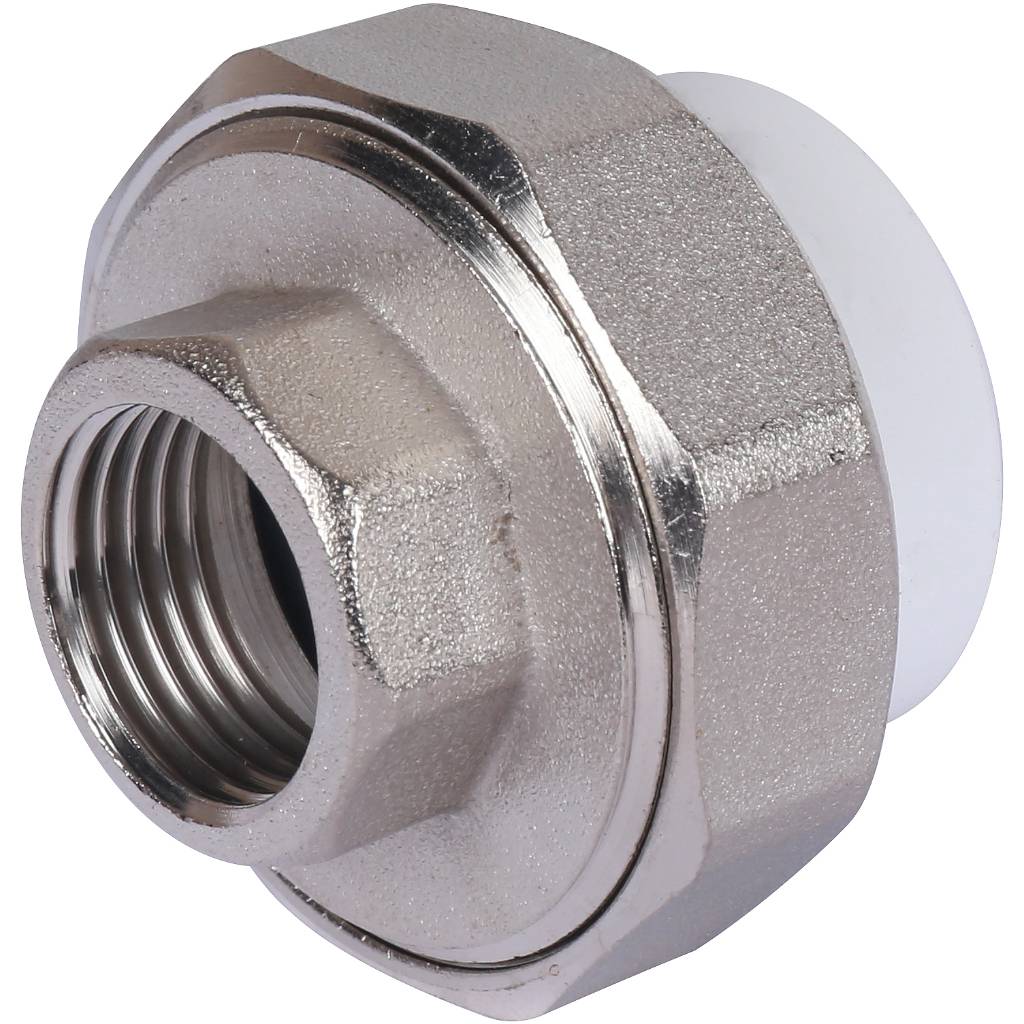 Муфта разъемная с внутренней резьбой Политэк 25х1/2 для полипропиленовых труб под сварку (цвет белый), 9801002512