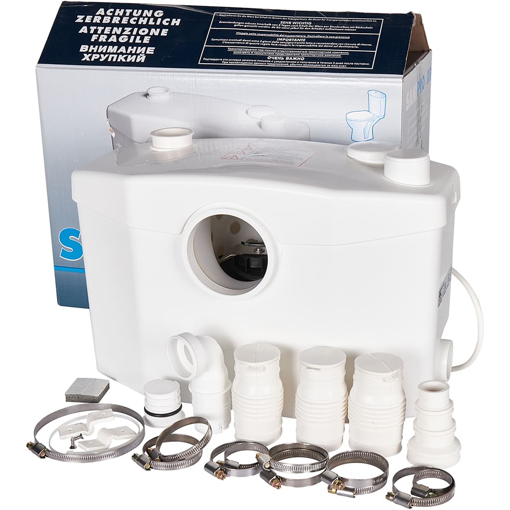 Малошумный канализационный насос SFA SANIPRO XR с измельчителем, 4 подкл, Tmax-50°C, P30