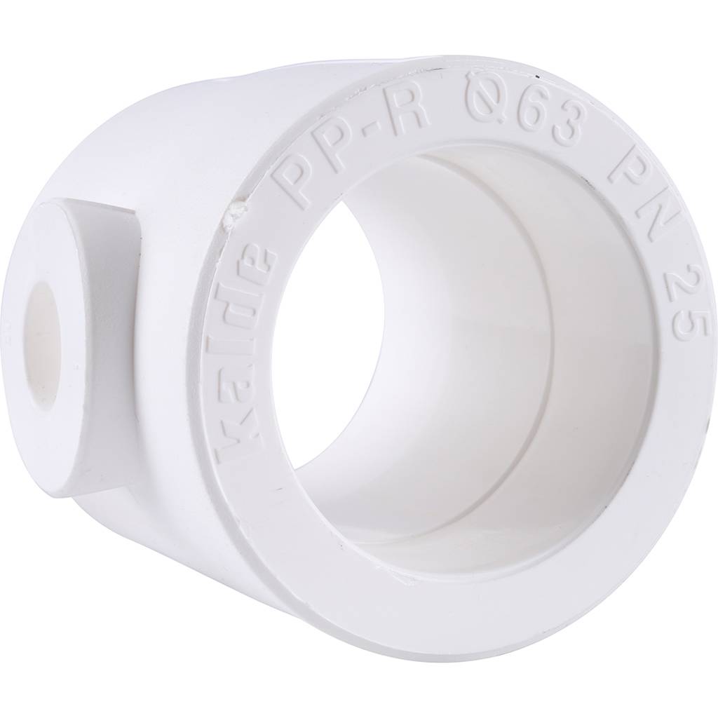 Тройник переходной Kalde 63x20x63 для полипропиленовых труб под сварку (цвет белый), 3212-tio-632063