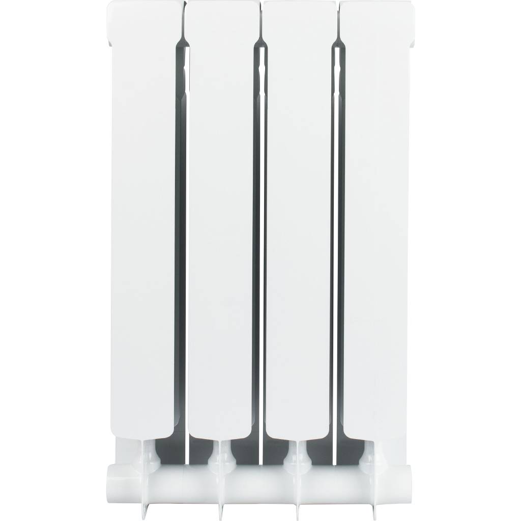 Радиатор биметаллический STOUT Space 500 4 секции боковое подключение RAL9016, SRB-0310-050004