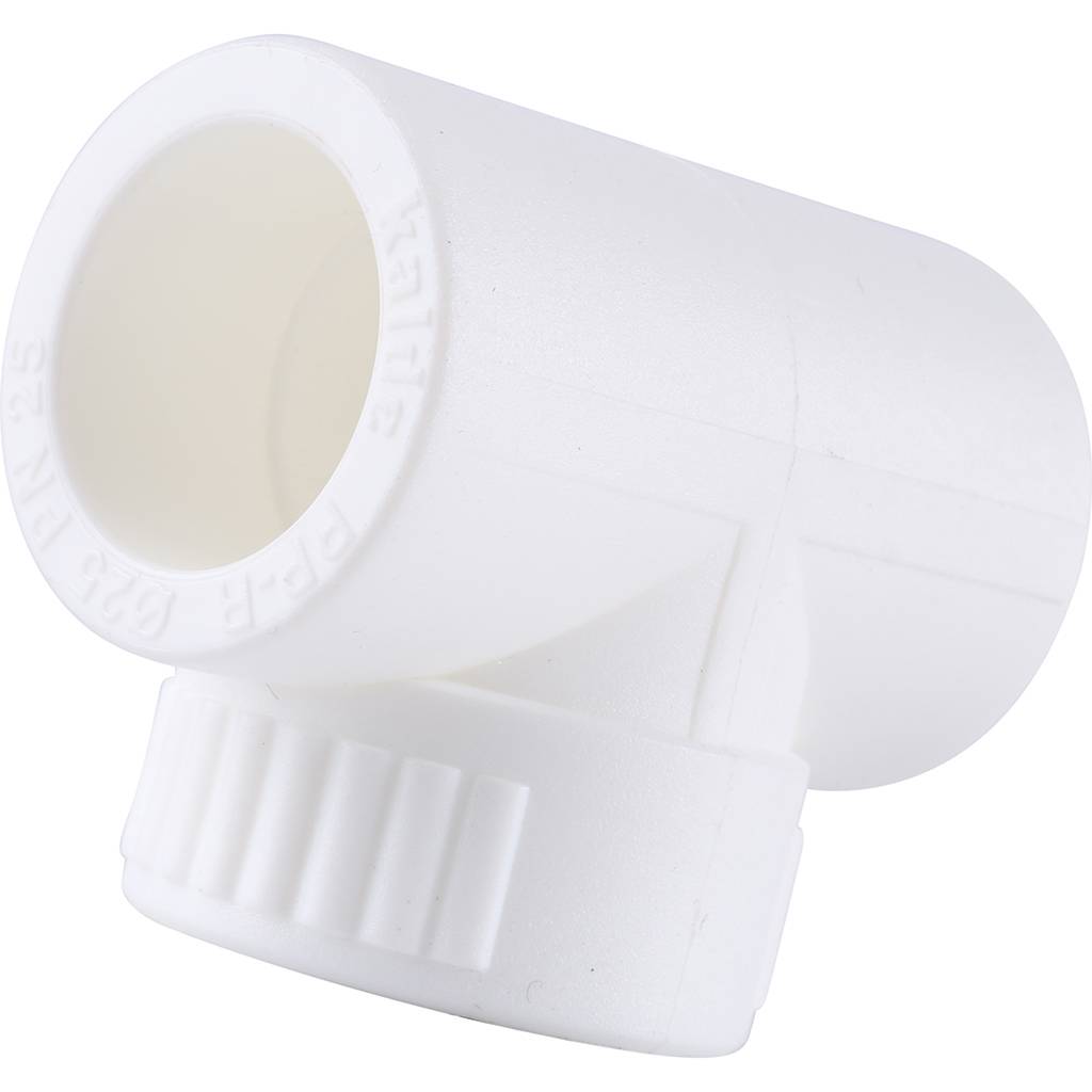 Тройник Kalde с внутренней резьбой 25х1/2 для полипропиленовых труб под сварку (цвет белый)