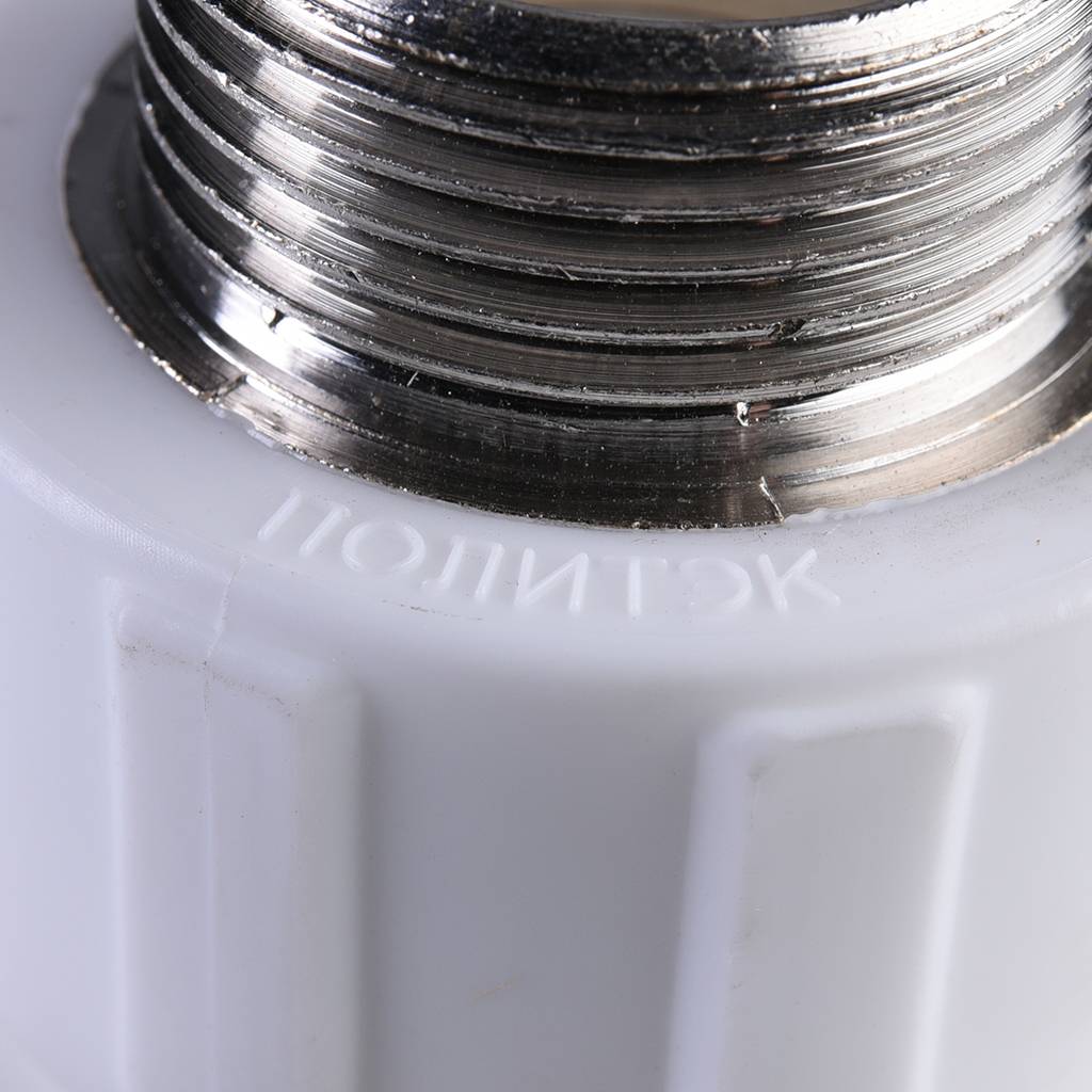 Тройник Политэк 32x3/4 с наружной резьбой для полипропиленовых труб под сварку (цвет белый), 9510003234