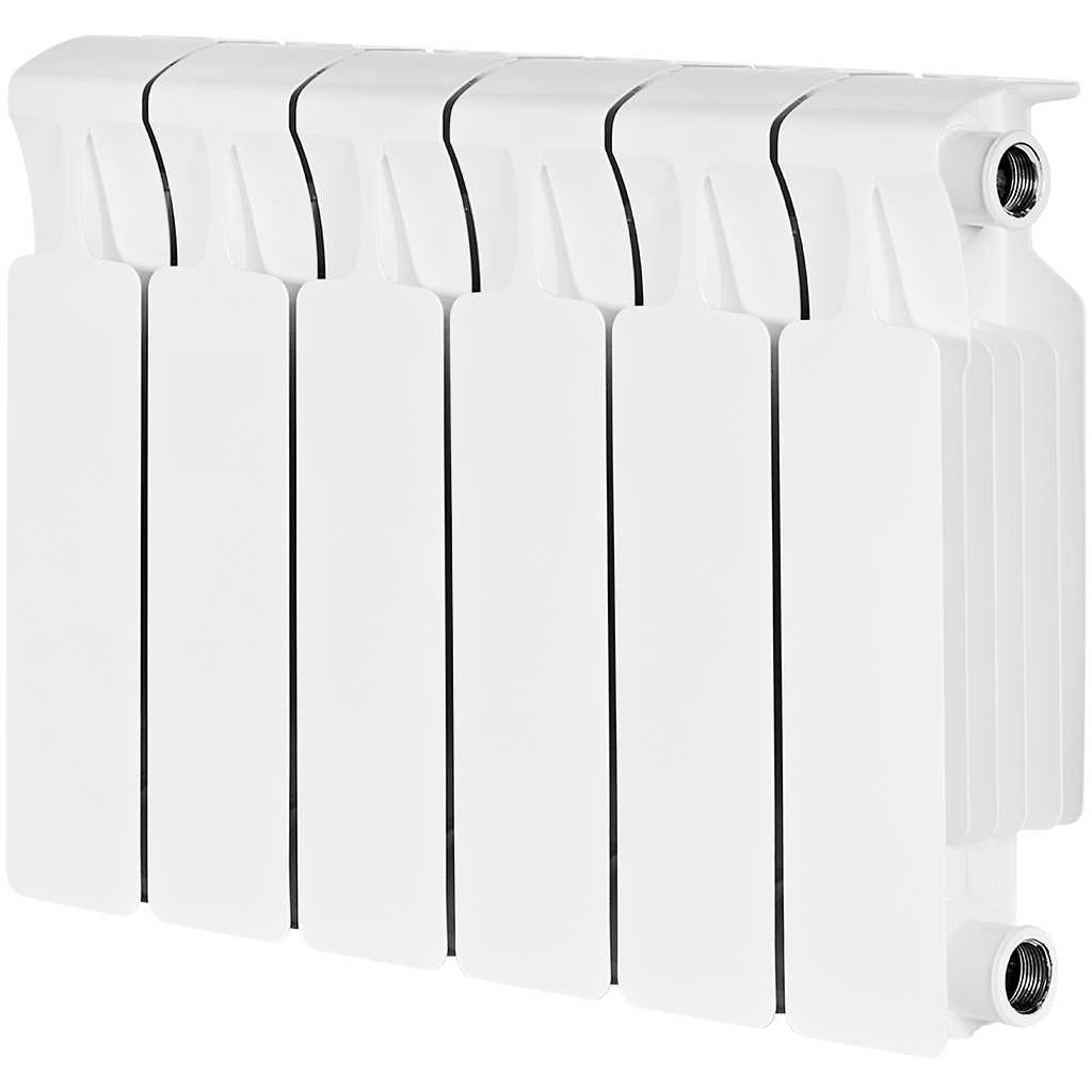 Радиатор биметаллический RIFAR MONOLIT 300 6 секций боковое подключение (белый RAL 9016), 3RM30-6