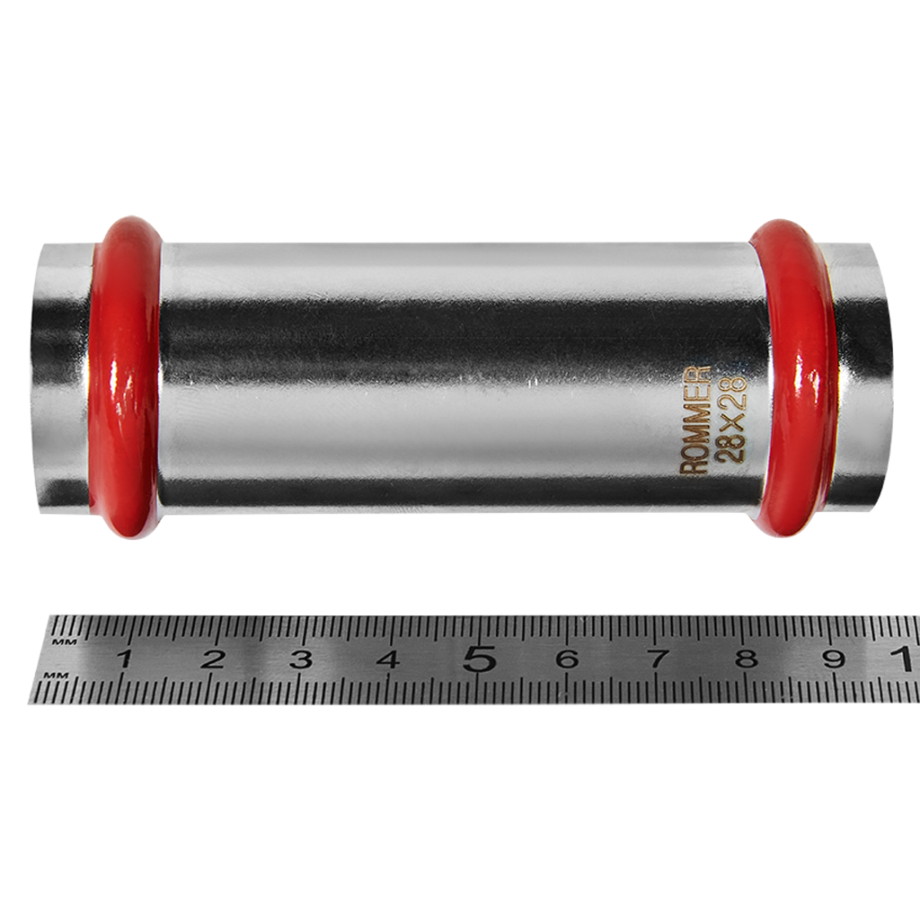 Муфта ROMMER надвижная, 28, из нержавеющей стали прессовой