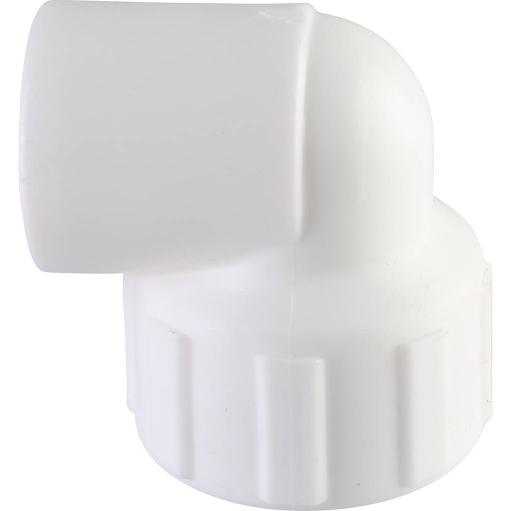 Угольник Политэк 20x3/4 с внутренней резьбой для полипропиленовых труб под сварку (цвет белый), 9400002034
