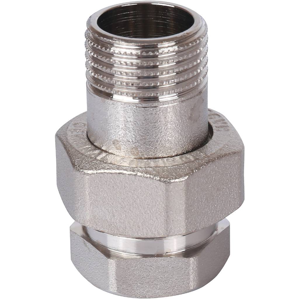 Разъемное соединение STOUT американка ВН 1/2 никелированное, уплотнение под гайкой по плоскости, SFT-0045-000012