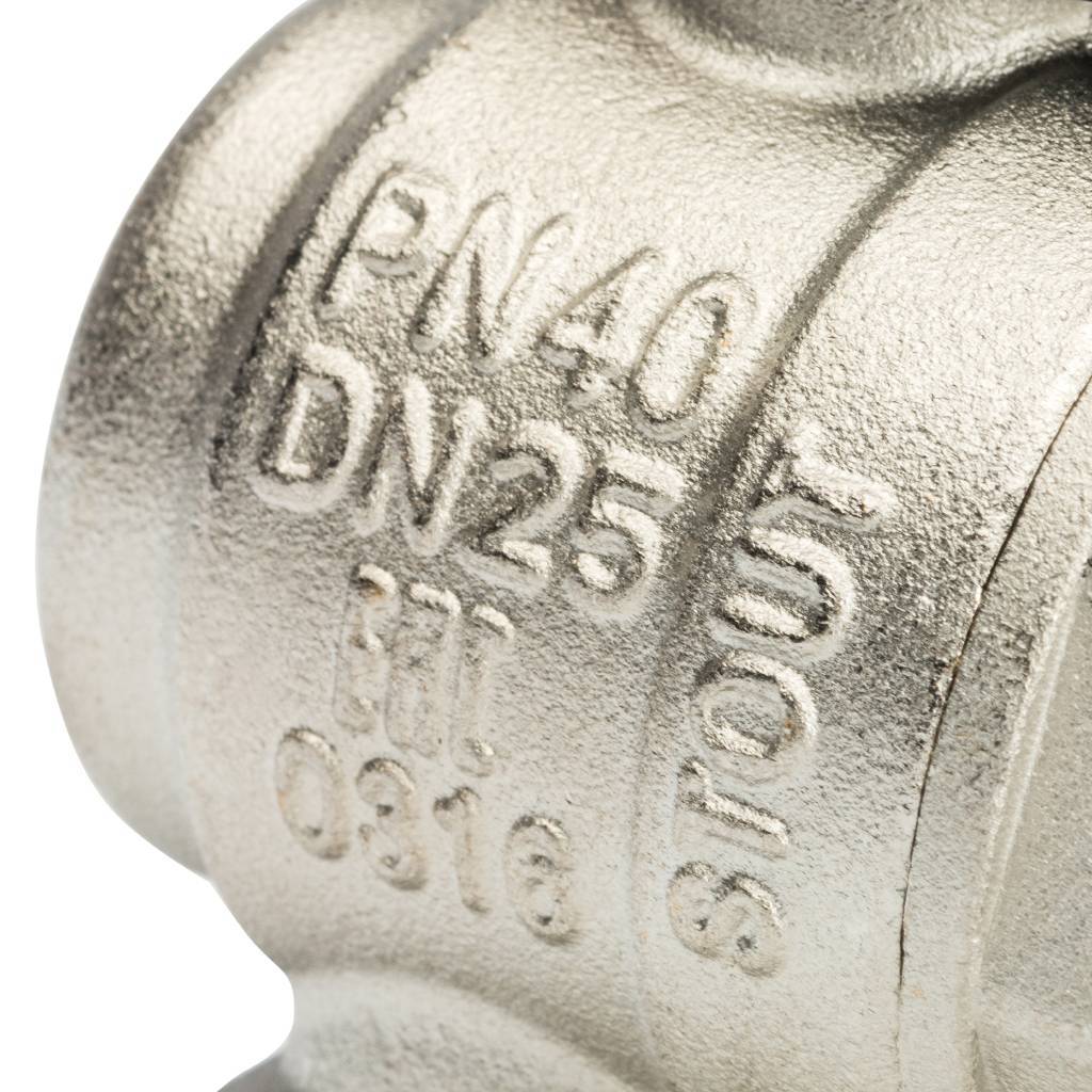 Кран шаровой полнопроходной угловой STOUT ВР/НР, ручка бабочка 1, американка, SVB-0008-000025