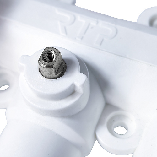 Коллектор с шаровым краном красный PPR 32х20/3,  белый, RTP