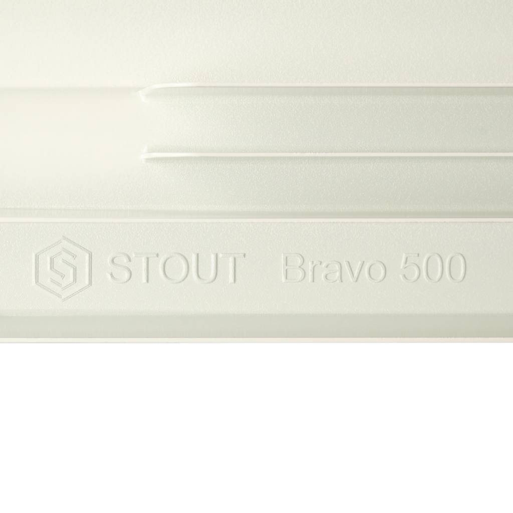 Радиатор алюминиевый STOUT Bravo 500 14 секций боковое подключение RAL9010, SRA-0110-050014