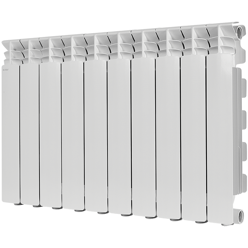 Радиатор алюминиевый STOUT GAMMA 500 10 секций боковое подключение (белый RAL 9010), SRA-3310-050010
