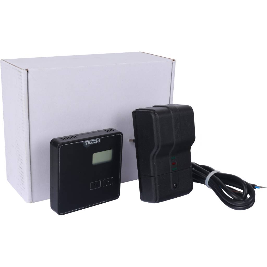 Беспроводной двухпозиционный комнатный терморегулятор, черный TECH (нагрузка 1A / 230В/AC), ST-294 v 2