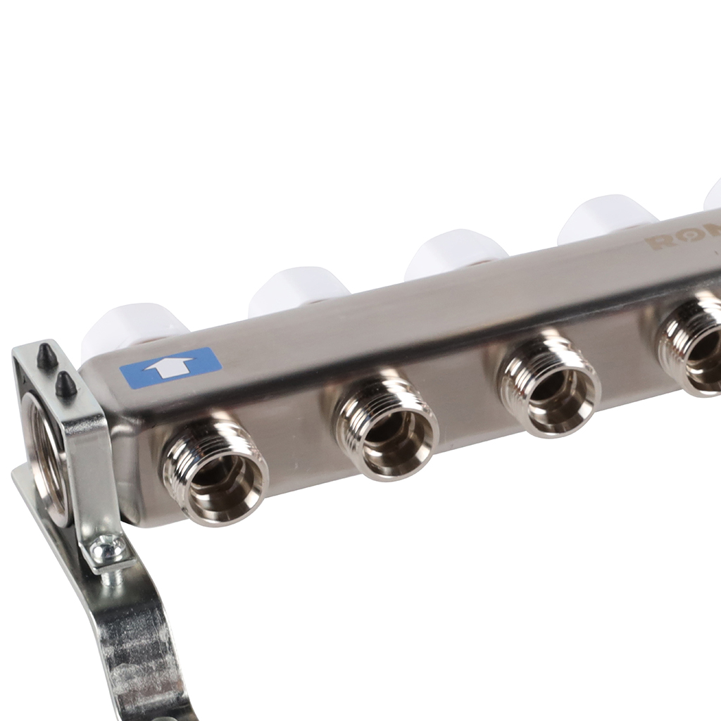 Коллектор из нержавеющей стали с расходомерами ROMMER 8 выходов, RMS-1200-000008