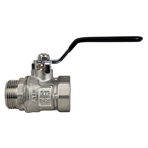 Кран шаровой ГОСТ ручка рычаг, латунь, внутренняя/наружная резьба  3/4,PN40 никель, RTP