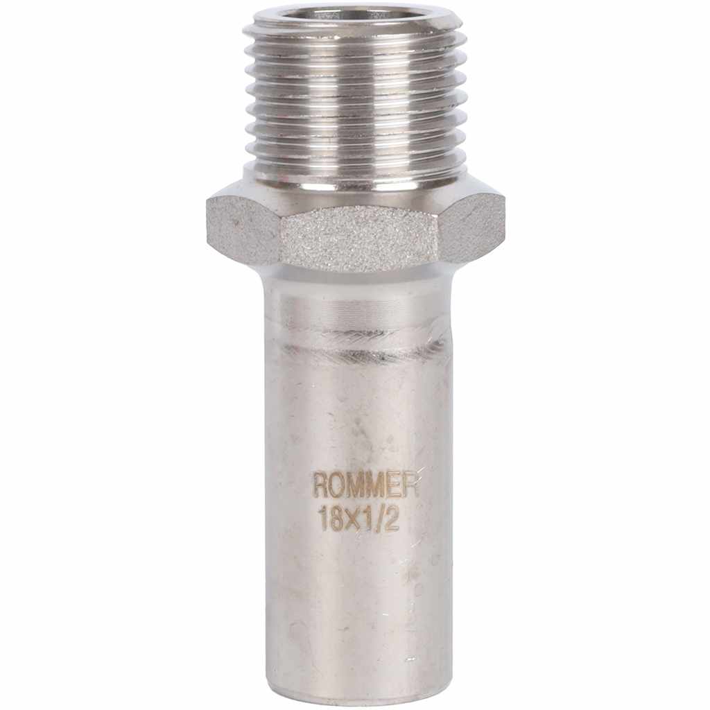 Вставка ROMMER переходная НПр-НР, 18х1/2, из нержавеющей стали прессовой, RSS-1024-001812