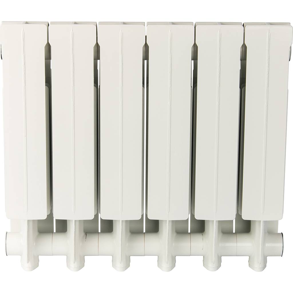 Радиатор алюминиевый Global VOX- R 350 6 секций боковое подключение (белый RAL 9010), VX03501006