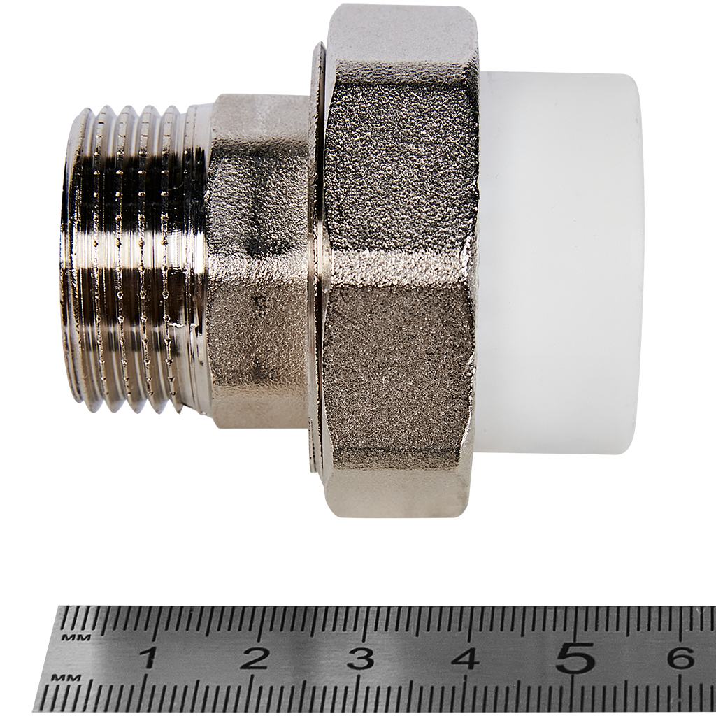 Муфта комбинированная Pro Aqua d=32-1 PP-R разъемная (американка) НР Белая