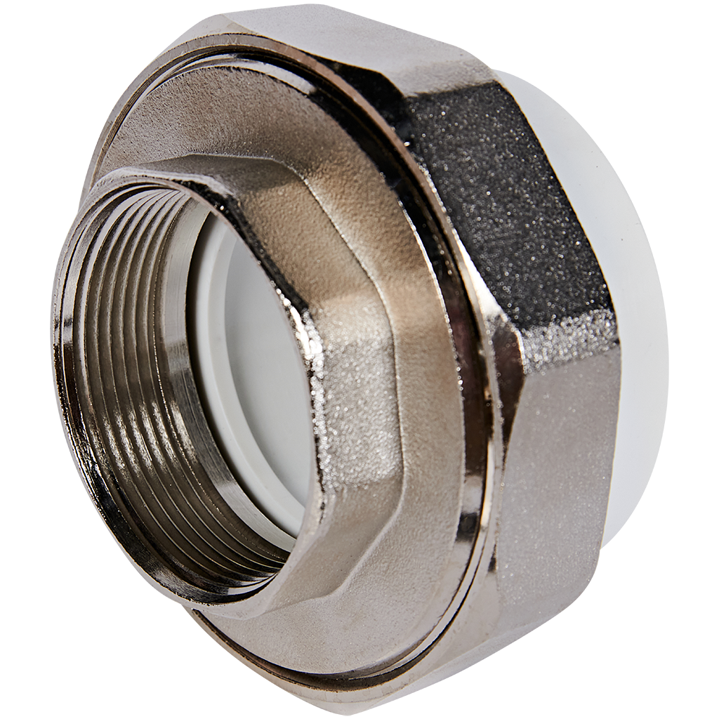 Муфта комбинированная Pro Aqua d=63-2 PP-R разъемная (американка) ВР Белая