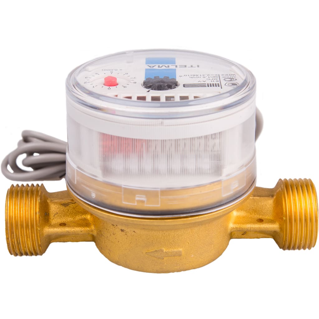 Механический крыльчатый счетчик воды с защитой от пыли и влаги,класс IP68 Ду=15мм,L=110мм,Qном=1,5м3/ч,ХВС,имп вых (Геркон),класс защиты от пыли и влаги IP68, WFK24.D110-0-R-L-10-IP68